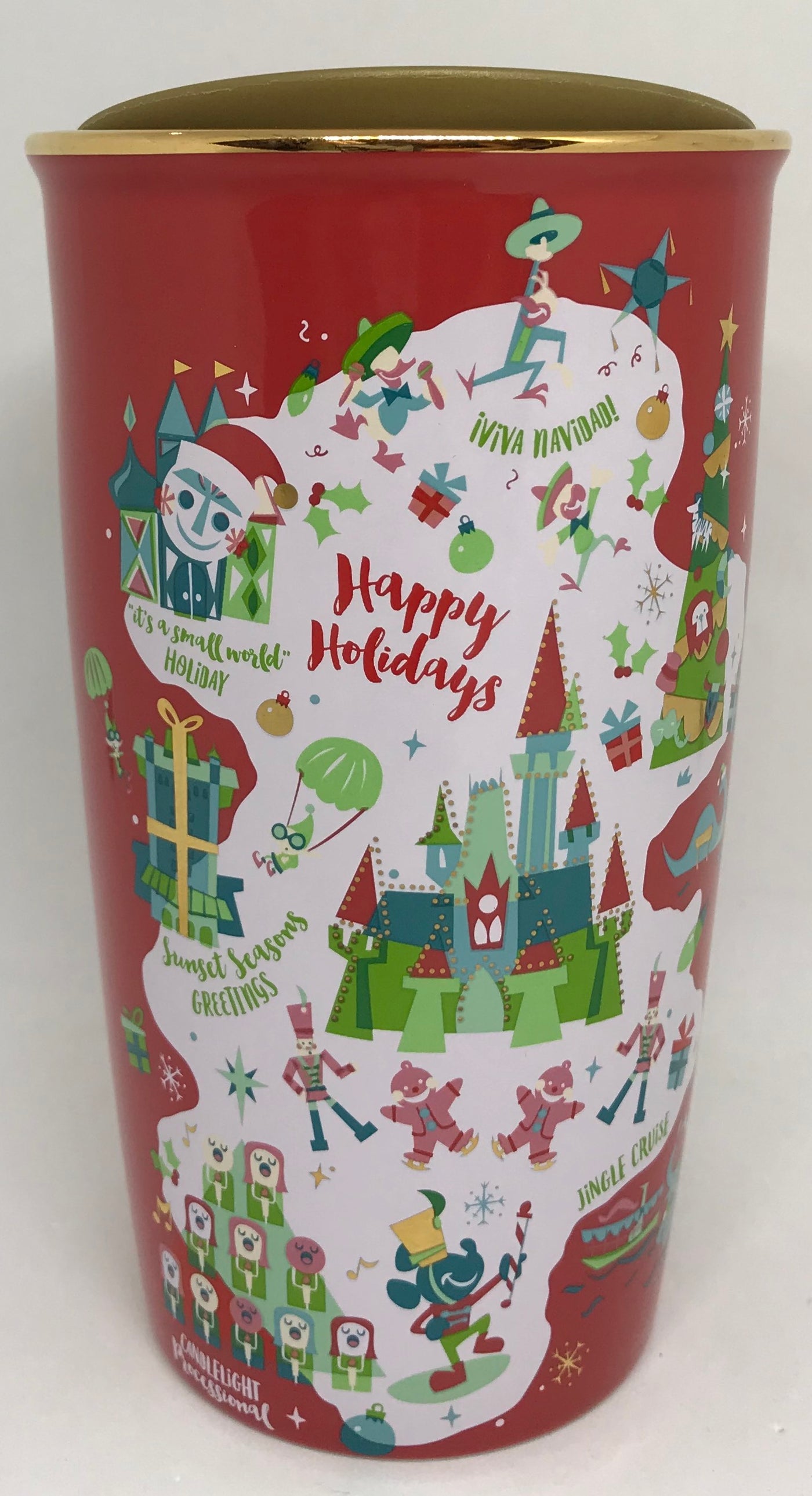Disney Parks Starbucks Holiday Map Coffee Tumbler Mug New