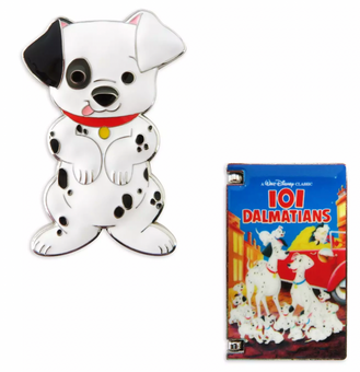Disney 101 Dalmatians VHS Pin Set Limited Release New