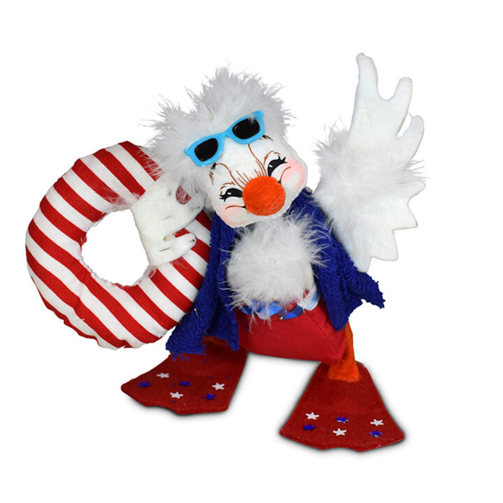 Annalee Dolls 2023 Patriotic 4th of July 6in Life's A Beach Boy Duck Plush New