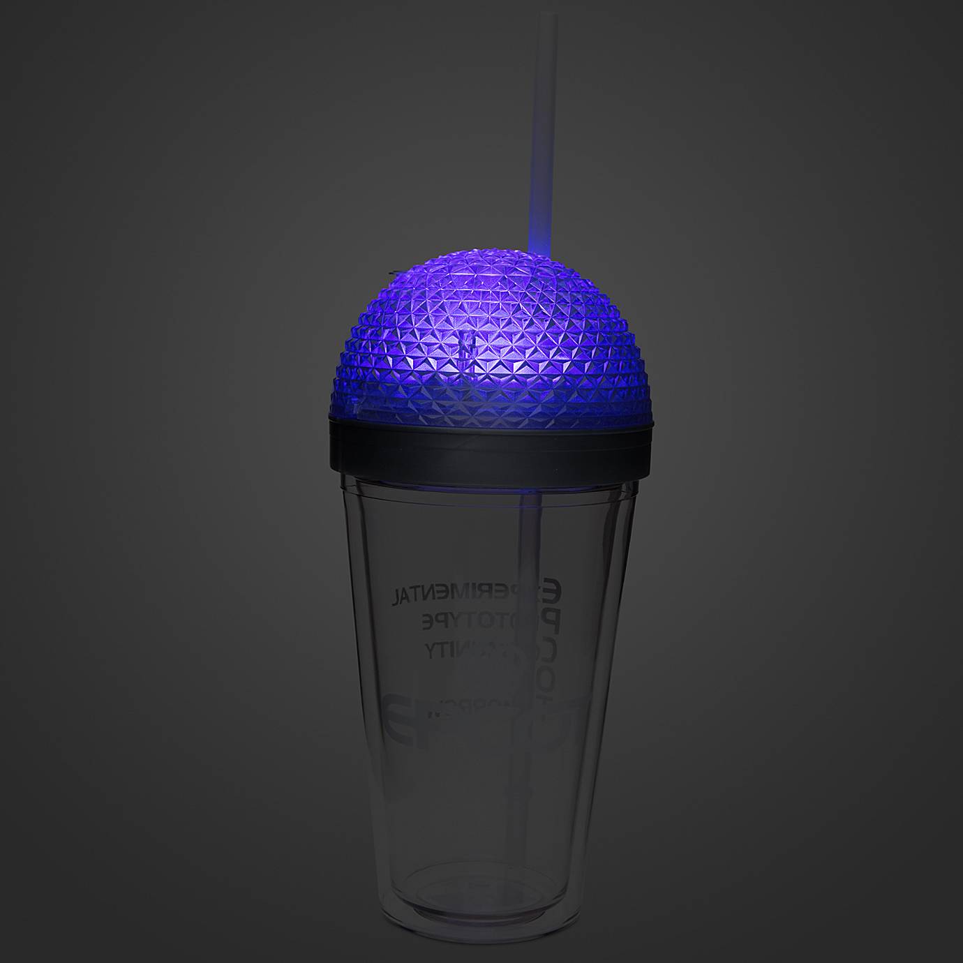 Disney Parks Spaceship Earth Light Up Tumbler with Straw Epcot New