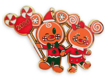 Disney Mickey and Minnie Mouse Gingerbread Holiday 2020 Pin New with Card