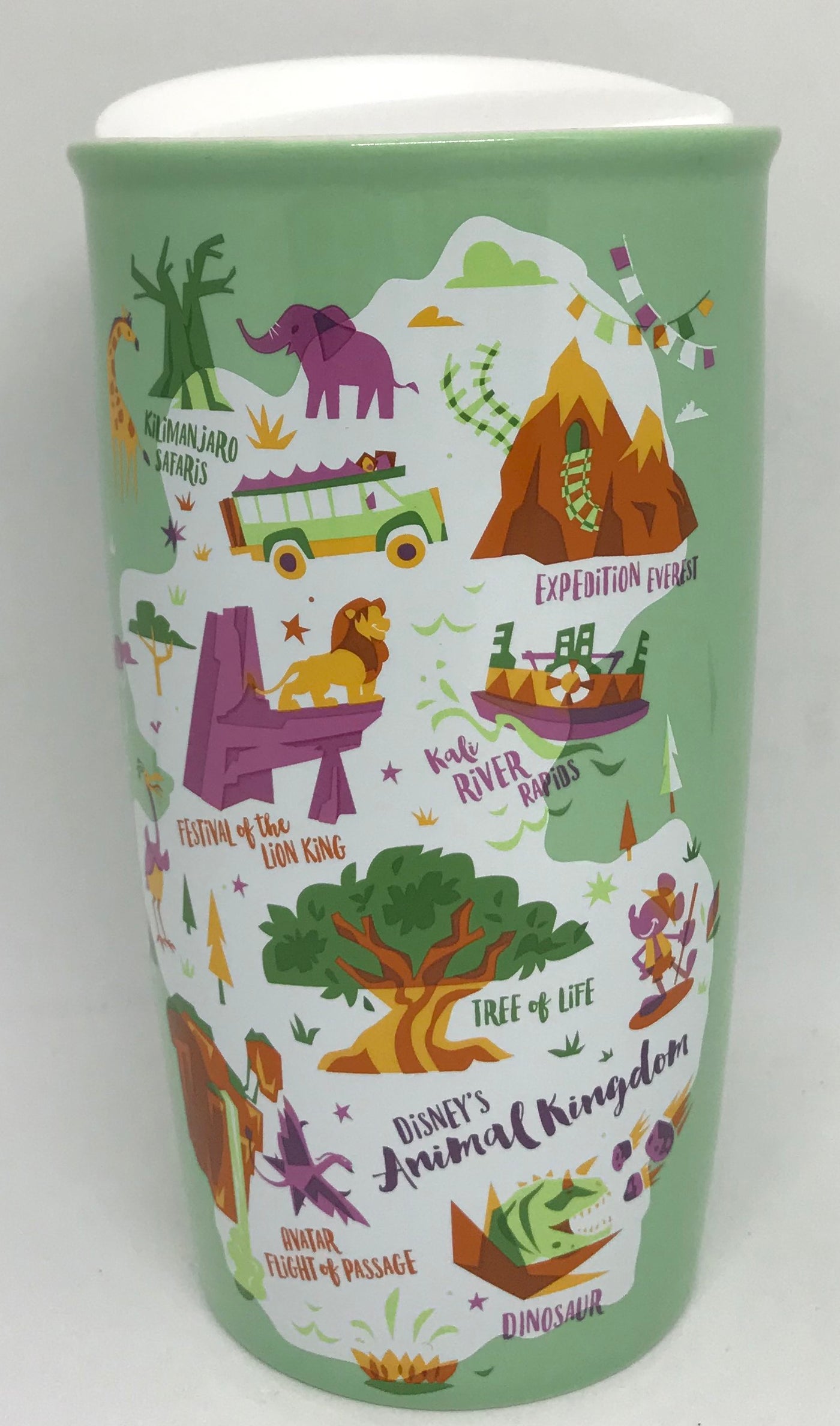 Disney Parks Starbucks Animal Kingdom Attractions Map Coffee Tumbler Mug New