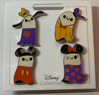 Disney Halloween 2021 Ghosts Mickey Minnie Donald Goofy Pin Set New with Card