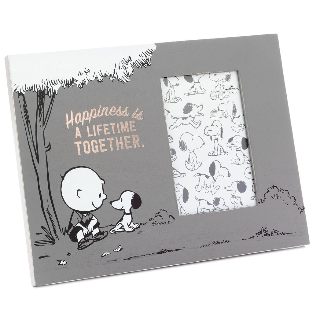 Hallmark Snoopy Charlie Brown Happiness is a Lifetime Together Picture Frame New