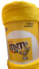 M&M's World Peanuts Bag Yellow Fleece Blanket New with Tag