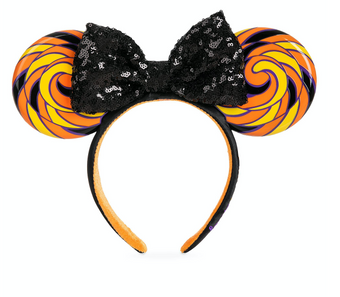 Disney Parks Halloween Candy Minnie Mouse Ear Headband with Sequined Bow New