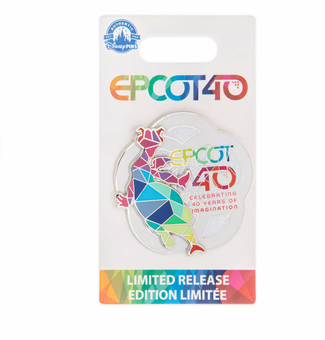Disney Parks Epcot 40th Anniversary Figment as Spaceship Earth Pin New with Card