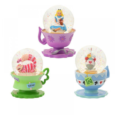 Disney Store Japan 25th Alice in Wonderland Snow Globe Set New with Box