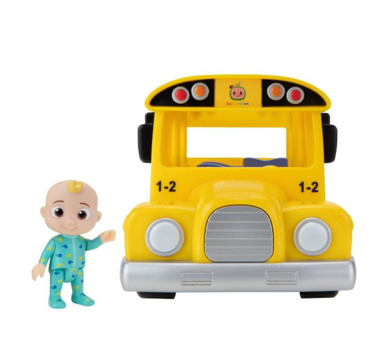 CoComelon Official Yellow JJ School Bus with Sound 10" Vehicle 3" Figure New
