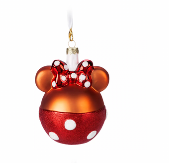 Disney Parks Minnie Apple Glass Christmas Ornament New with Tag