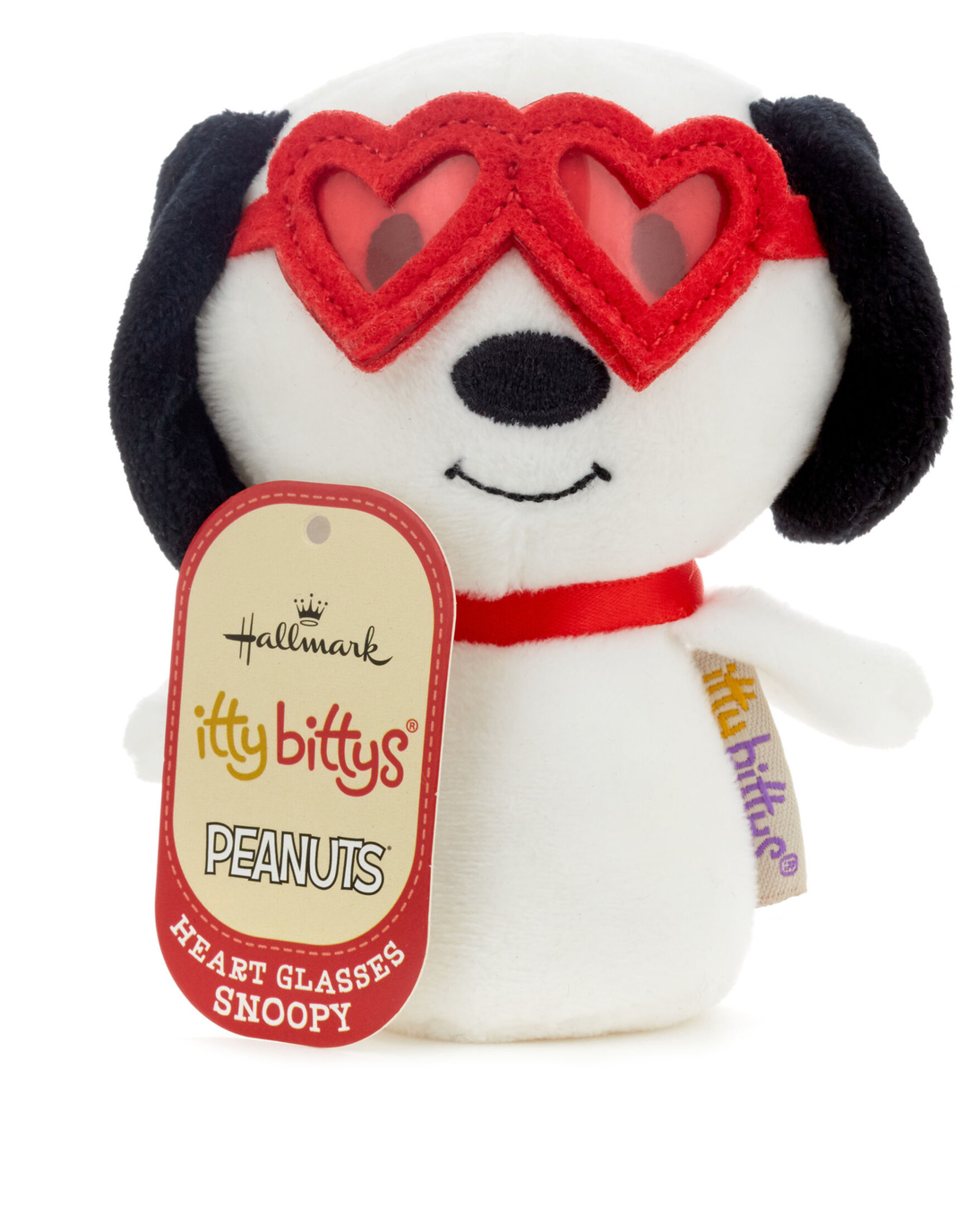 Hallmark Valentine itty bittys Peanuts Snoopy With Heart Glasses Plush New Tag