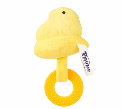 Peeps Easter Peep Yellow Chick Pet Toy Squeaker Ring Plush New with Tag