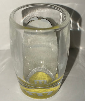 M&M's World Yellow Big Face Clear Shot Glass New