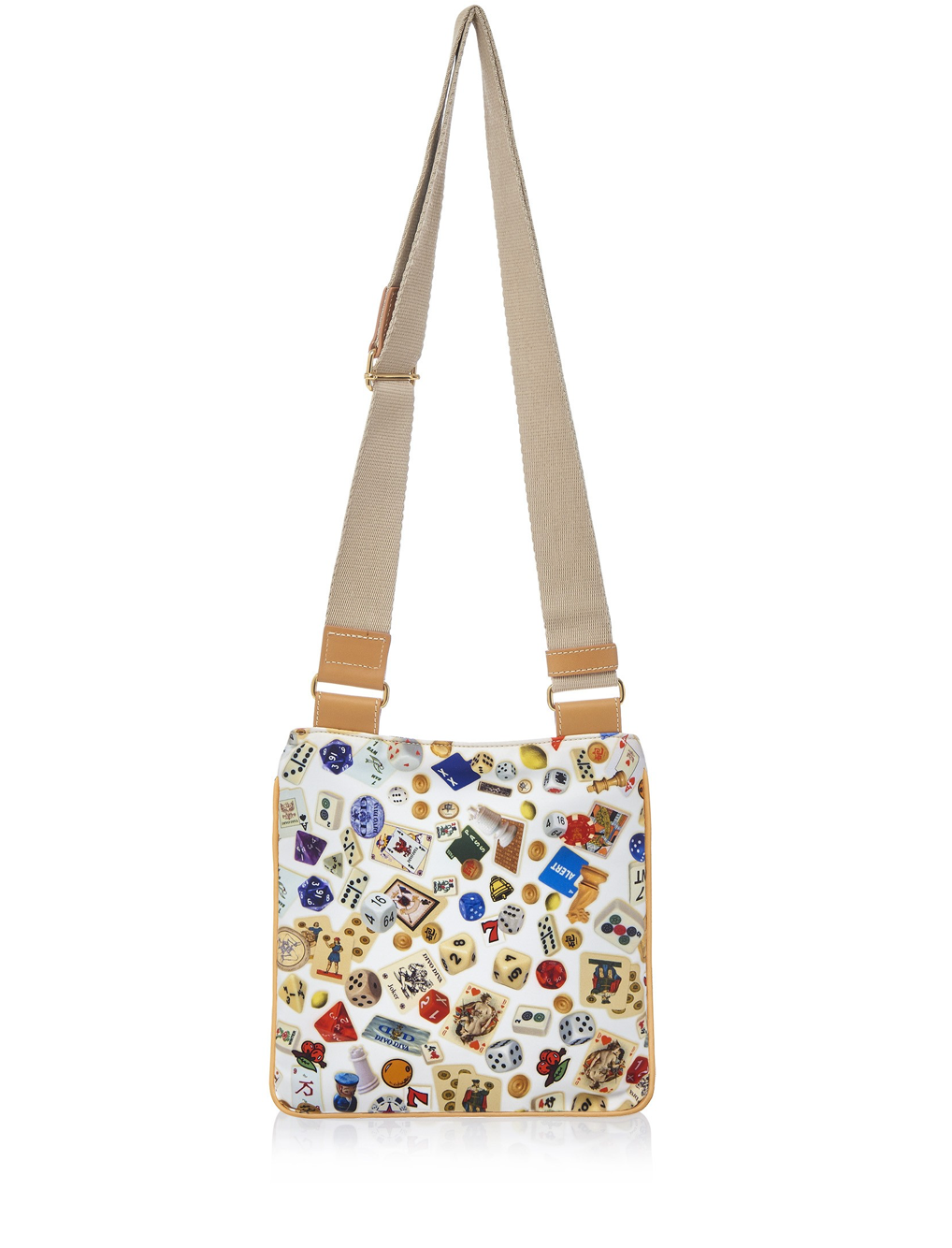Madrid Life is a Game White Shoulder Bag Made in Italy by Divo Diva New