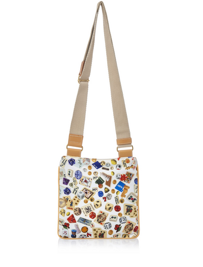 Madrid Life is a Game White Shoulder Bag Made in Italy by Divo Diva New