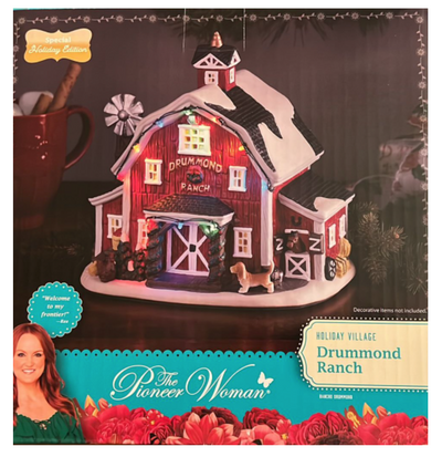 The Pioneer Woman Brand LED Christmas Village Decor, Drummond Ranch New With Box