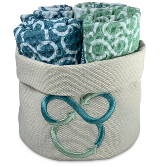 Disney Parks Mickey Fun Eat Repeat Set of 4 Dishcloths New with Tags