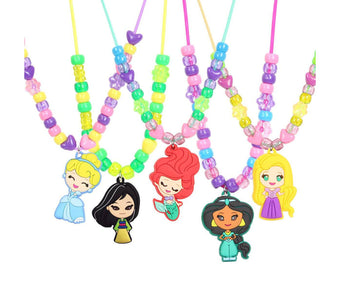 Disney Princess Necklace Activity Set Charms Beads Necklaces New with Box