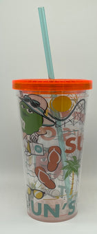 M&M's World Fun Out Sun Out Large Tumbler With Straw New With Tag