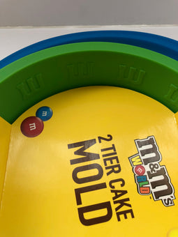 M&M's World Characters Green and Blue 2 Silicone Tier Cake Mold New with Tags