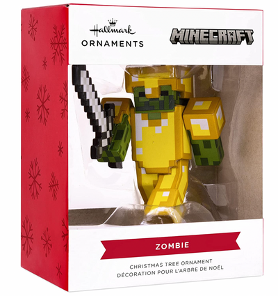 Hallmark Minecraft Zombie with Sword and Armor Christmas Ornament New with Box