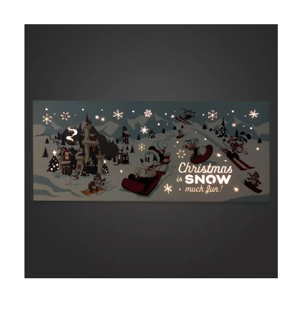 Disney Walt's Holiday Lodge Collection Mickey Friends Holiday Light-Up Sign New