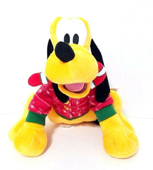 Disney Store Pluto Chirstmas Plush with Candy Cane New with Tag