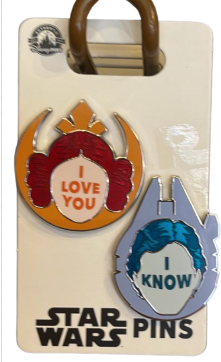 Disney Parks Star Wars I Love You - I Know Pin Set New With Card