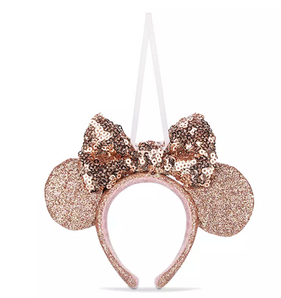 Disney Parks Minnie Mouse Briar Rose Gold Ear Headband Ornament New with Tags