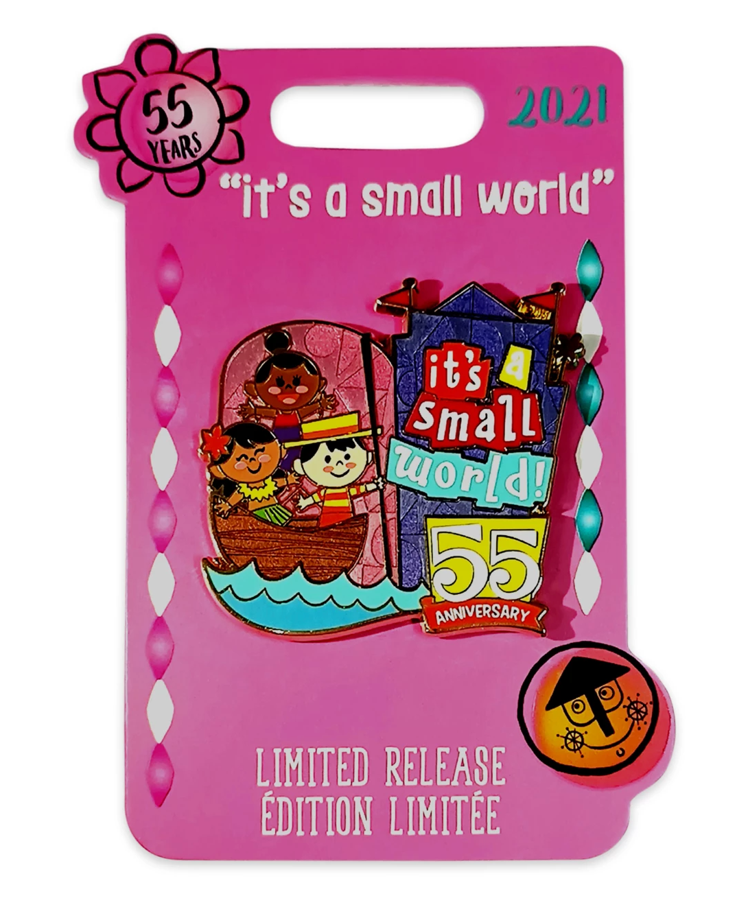 Disney Parks It's a Small World 55th Anniversary Pin Limited New with Card