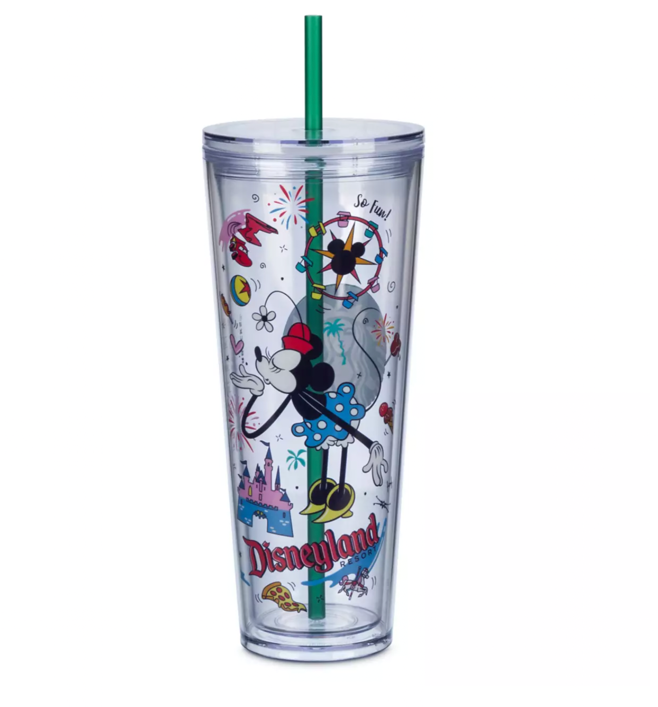 Disney Parks Minnie Disneyland Starbucks Tumbler with Straw New