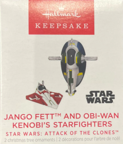 Hallmark 2022 Jango Fett Obi-Wan Kenobi Starfighter Christmas Ornament New Box