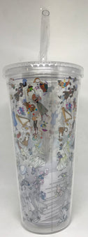 Disney Parks Ink & Paint Characters Large Tumbler with Straw New