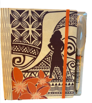 Disney Parks Princess Moana Wood Journal with Oar Pen New