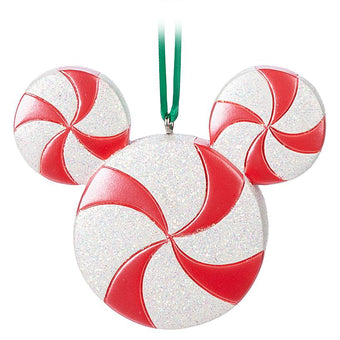 Disney Parks Mickey Icon Candy Cane Christmas Ornament New With Tag
