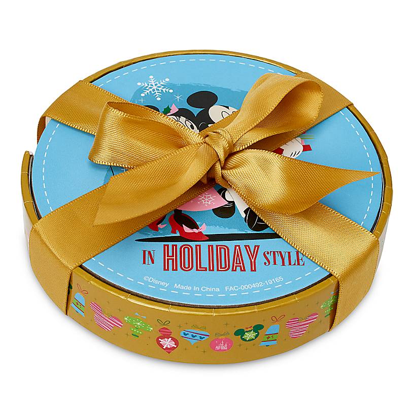 Disney Parks Mid-Century Brights Mickey and Friends Holiday Coaster Set New
